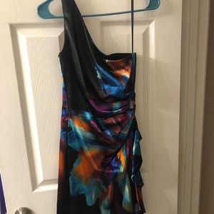 Evening One shoulder satin dress